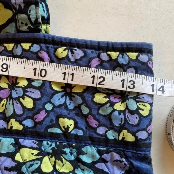 Vera Bradley Navy Quilted Floral Shoulder Tote - Picture 6 of 8